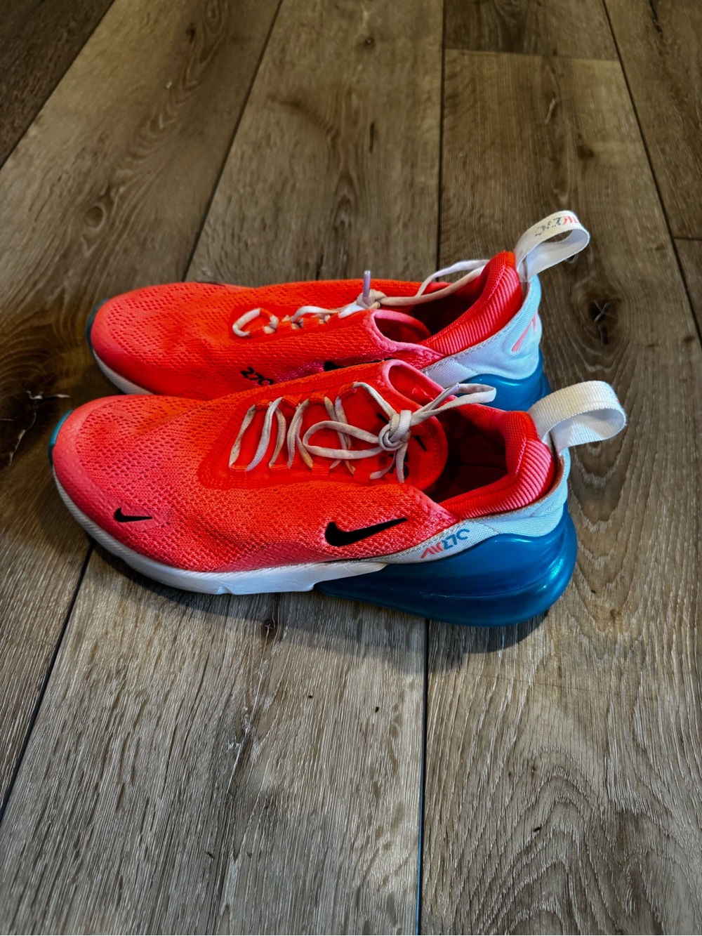 Nike Bright Coral-Pink and Blue Air Max Sneakers